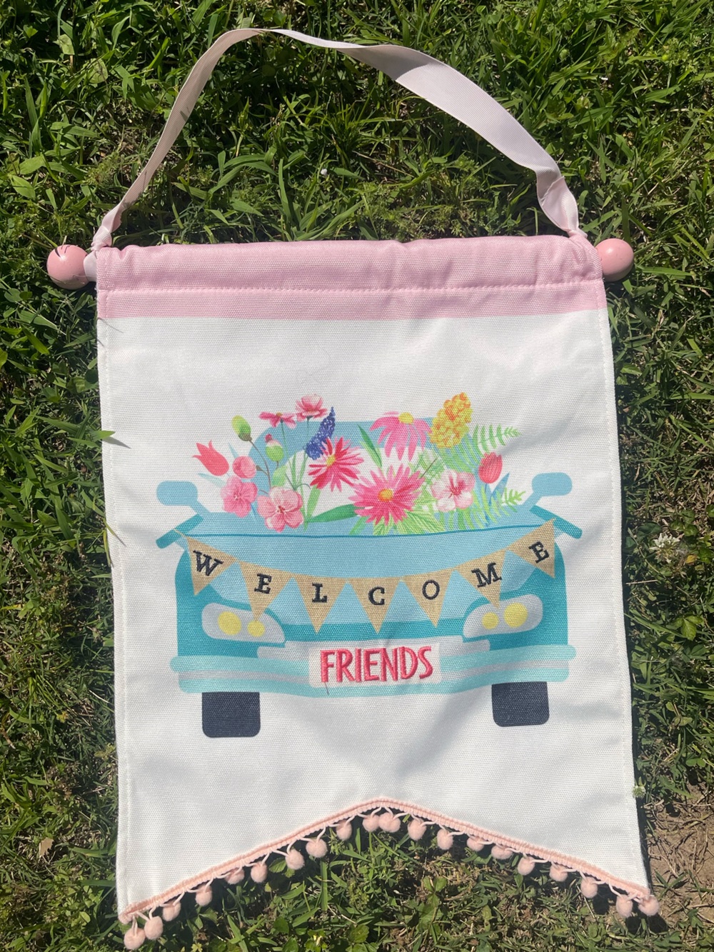 Welcome Friends Door Hanger / Decorative Wall Banner